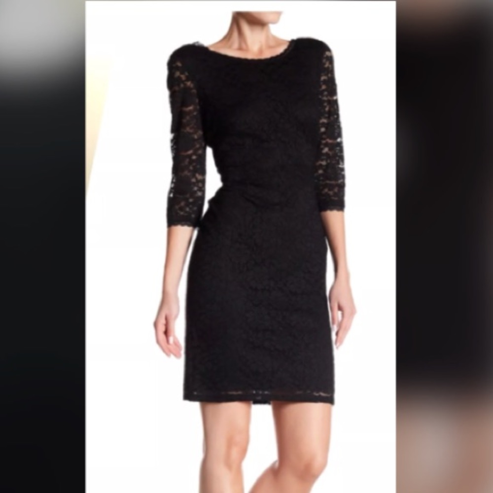 🆕 ELIZA J Lace Sheath Dress Black SZ 2